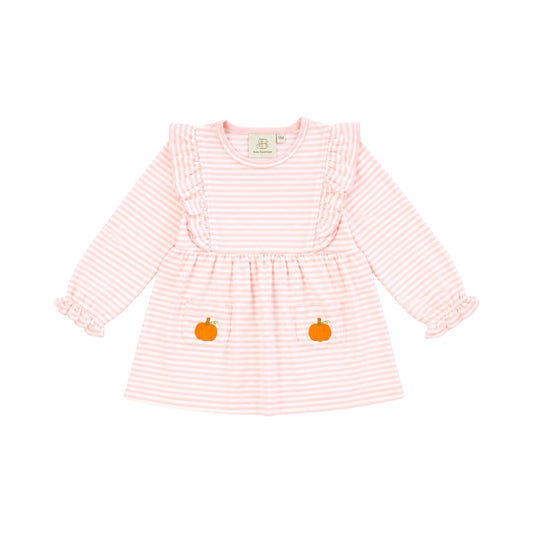 Long Sleeve Ruffle Striped Top, Pumpkin
