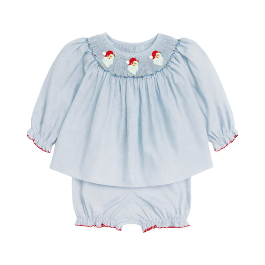 Long Sleeve Emma Bloomer Set, Santa
