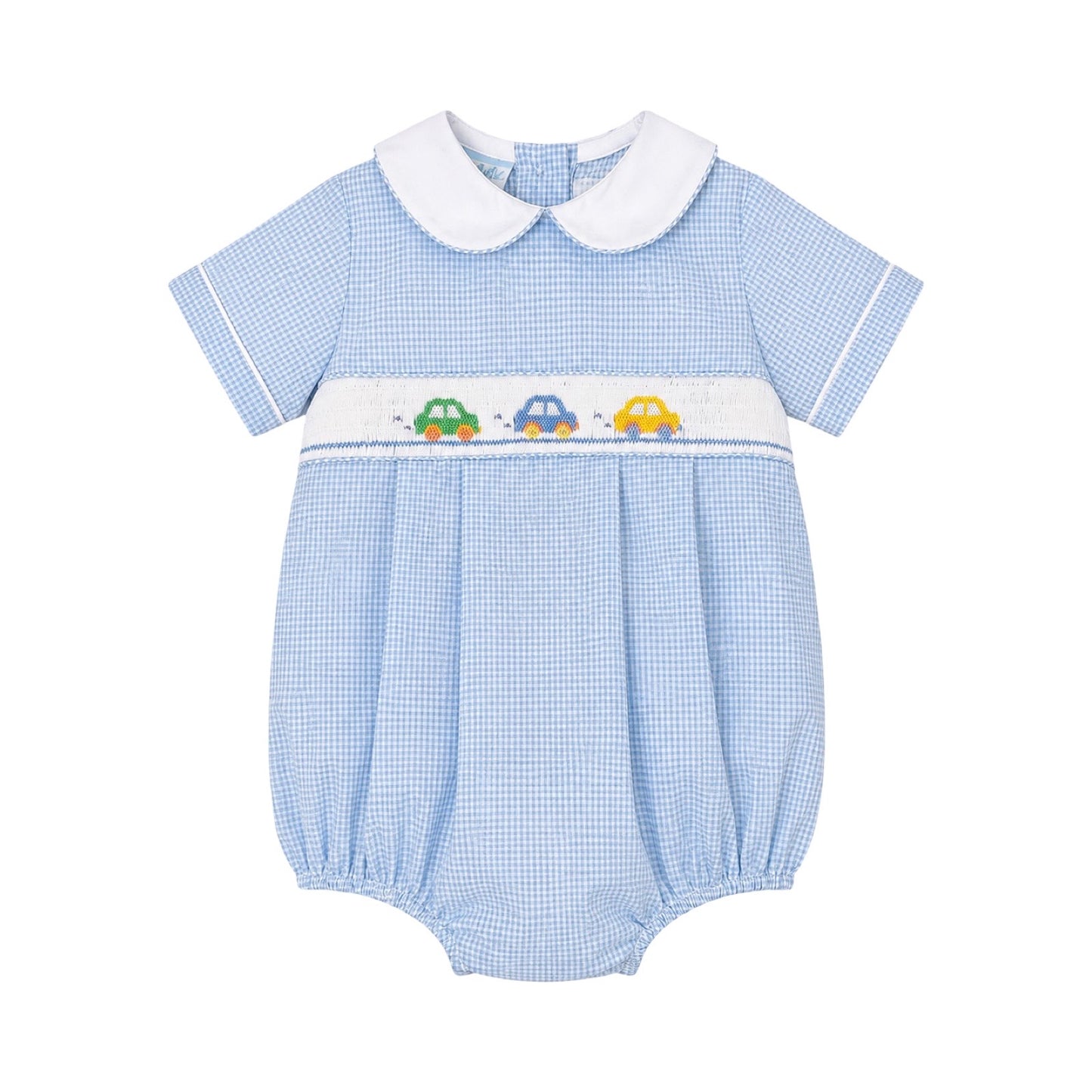 Cars Smocked Gingham Bubble