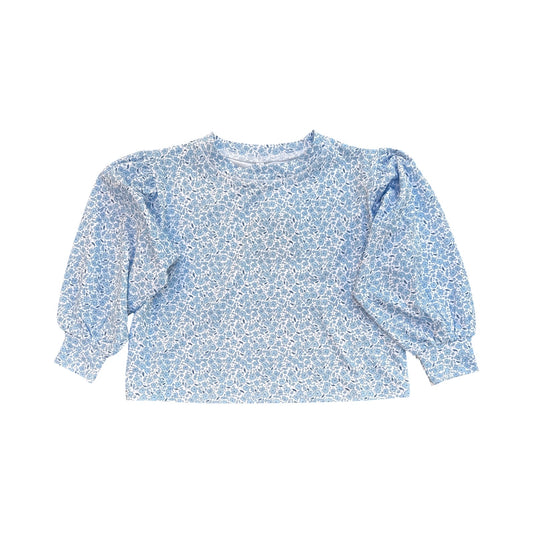 Long Sleeve Athleisure Box Top, Mini Floral