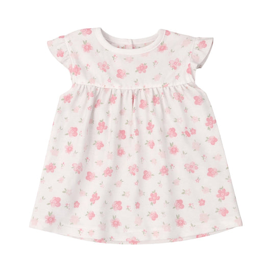 Girl's Short Sleeve Swing Top, Pink Floral