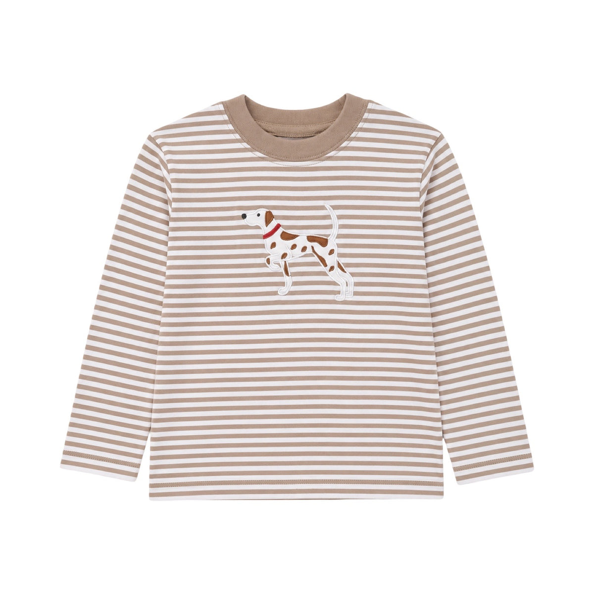 Long Sleeve Striped Applique T-Shirt, Pointer Pup