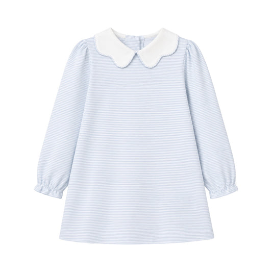 Bryar Dress, Light Blue Bitty Stripe Knit