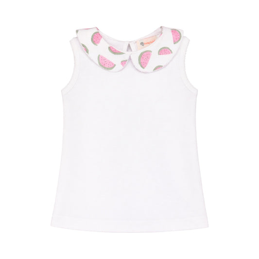 The Essential Sleeveless Collar Top, Watermelon