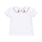 The Essential Short Sleeve Collar Top, Cherries