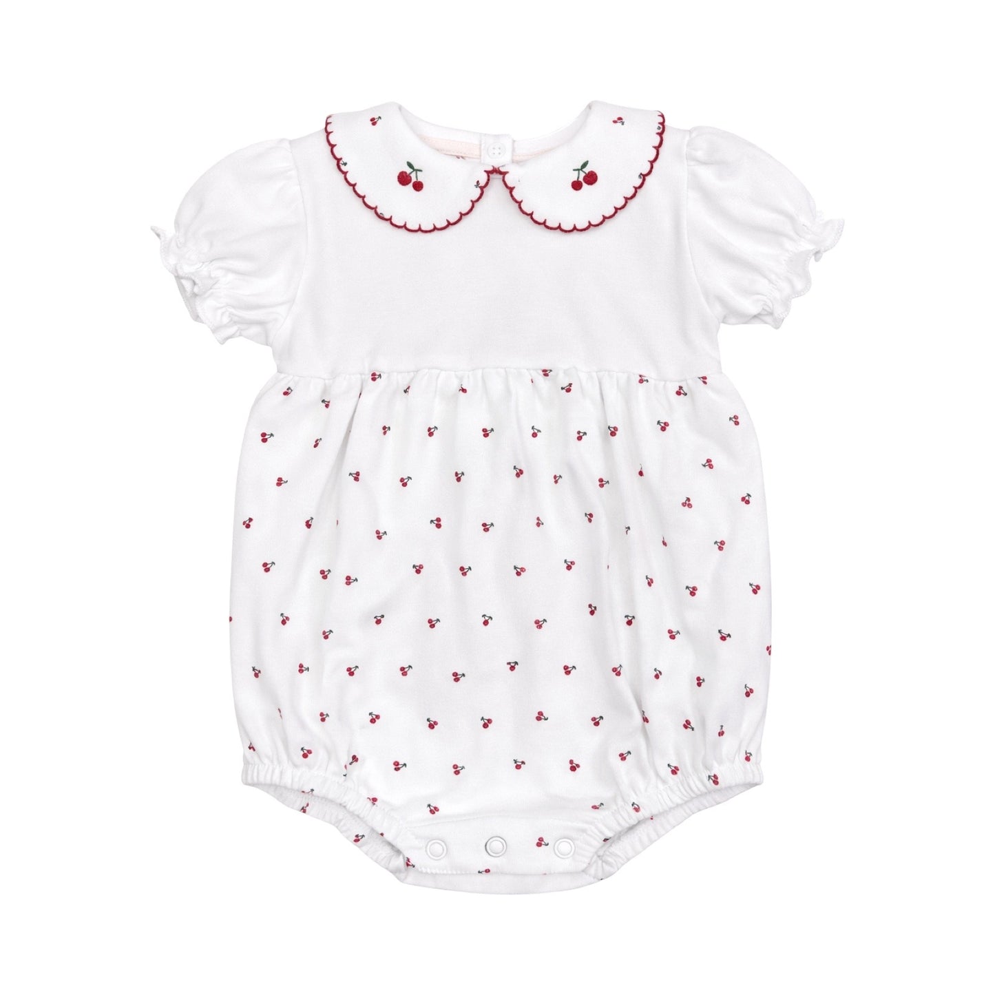 Short Sleeve Embroidered Printed Bubble, Cherries