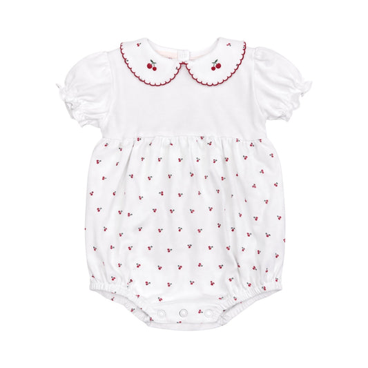 Short Sleeve Embroidered Printed Bubble, Cherries