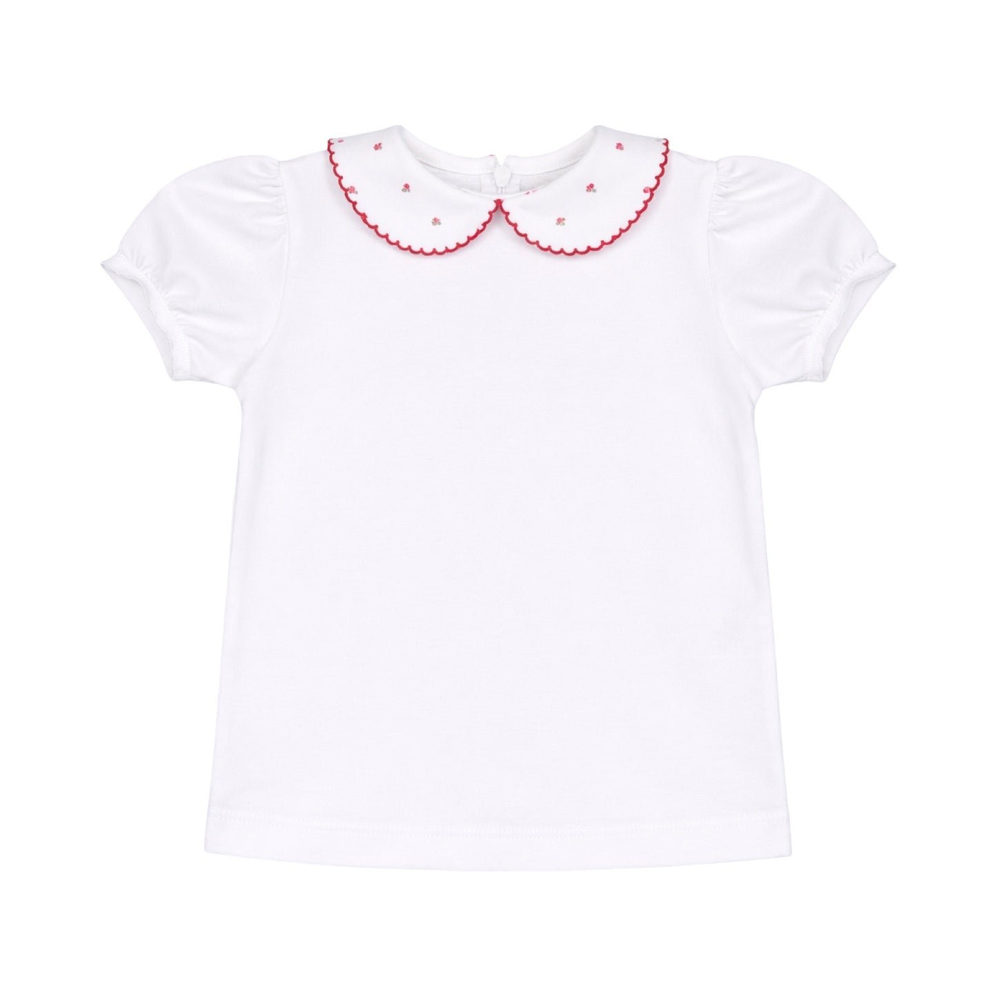 The Essential Short Sleeve Collar Top, Cherry Print