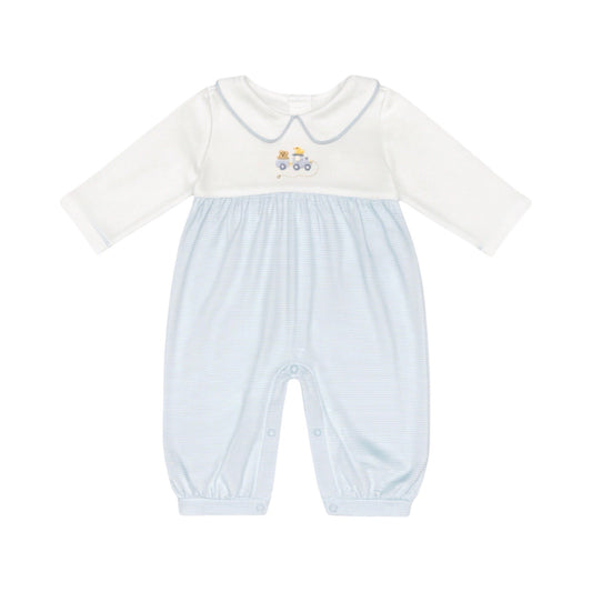 Long Sleeve Embroidered Striped Romper, Pull Toys