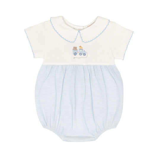 Short Sleeve Embroidered Striped Bubble, Pull Toys