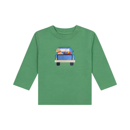 Long Sleeve Applique T-Shirt, Dog-Gone-Fishing