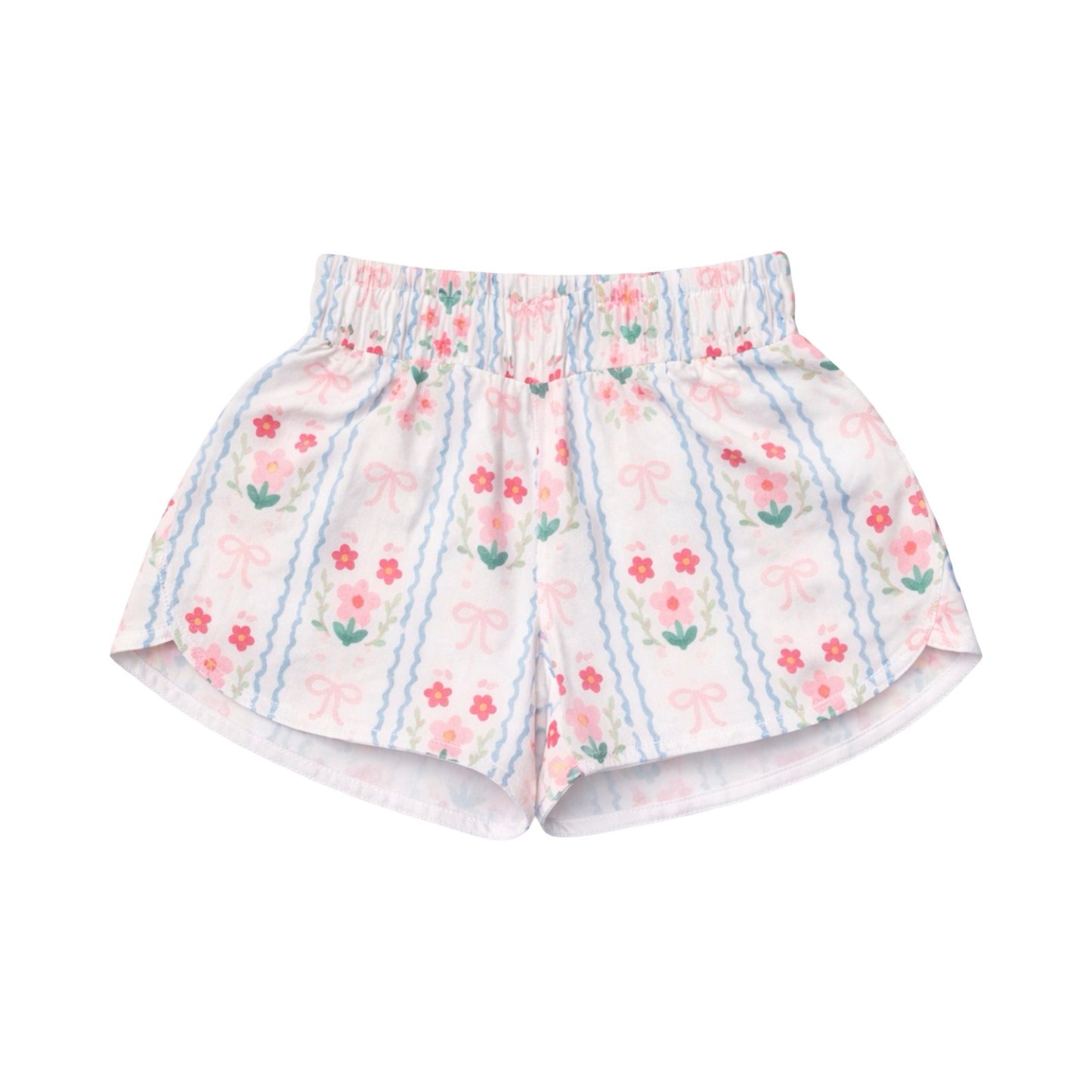 Athleisure Floral Bow Shorts