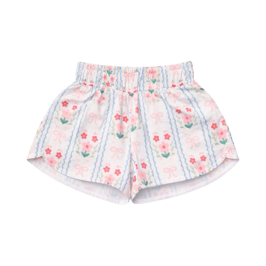 Athleisure Floral Bow Shorts