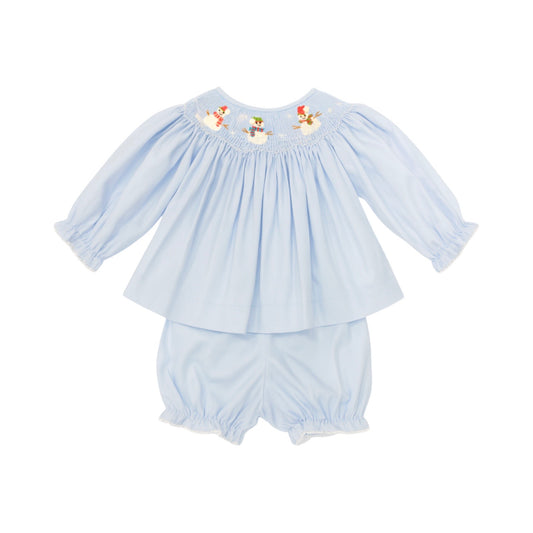 Long Sleeve Emma Bloomer Set, Snowman