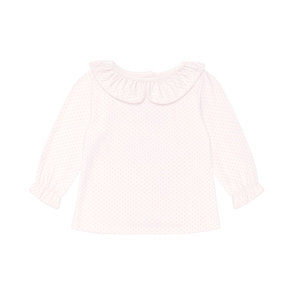 Ruffle Collar Top, Polka Dot