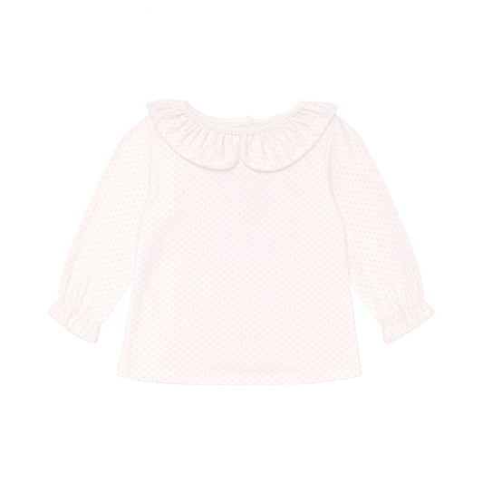 Ruffle Collar Top, Polka Dot