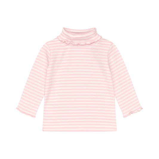 Striped Lettuce Edge Turtleneck