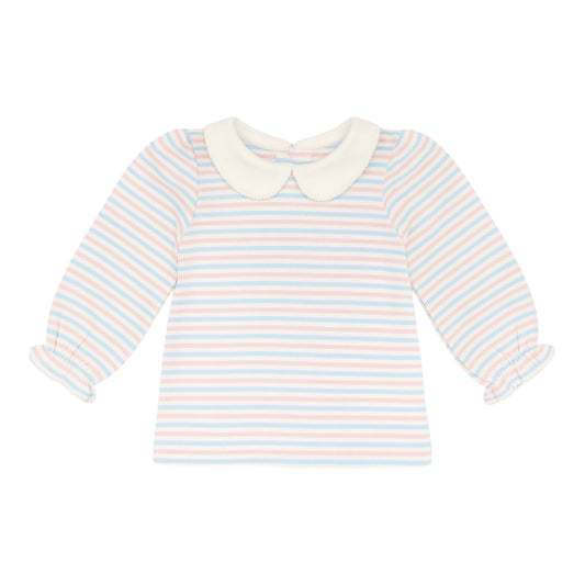 Long Sleeve Striped Collared Top
