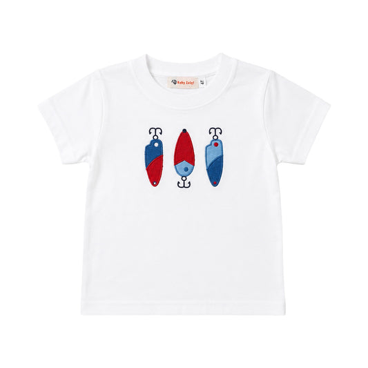 Short Sleeve Applique T-Shirt, Fishing Lures