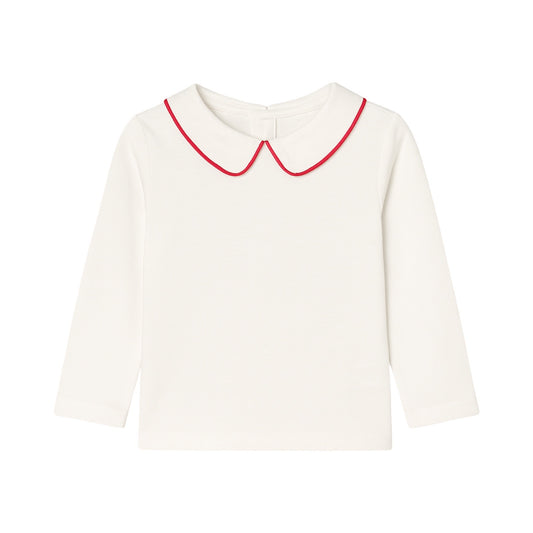 Long Sleeve Piped Collared Shirt