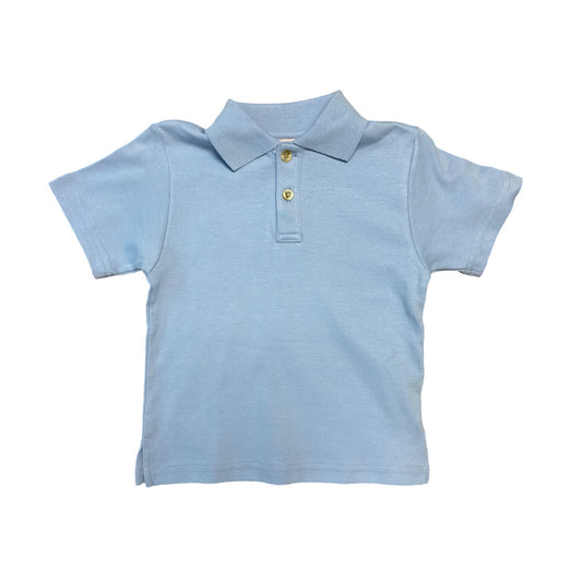 Short Sleeve Polo Shirt, Sky Blue