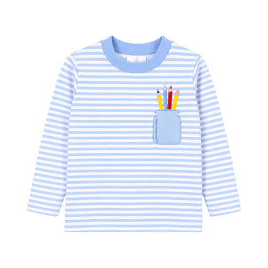 Pocket Full of Pencils Striped Tee