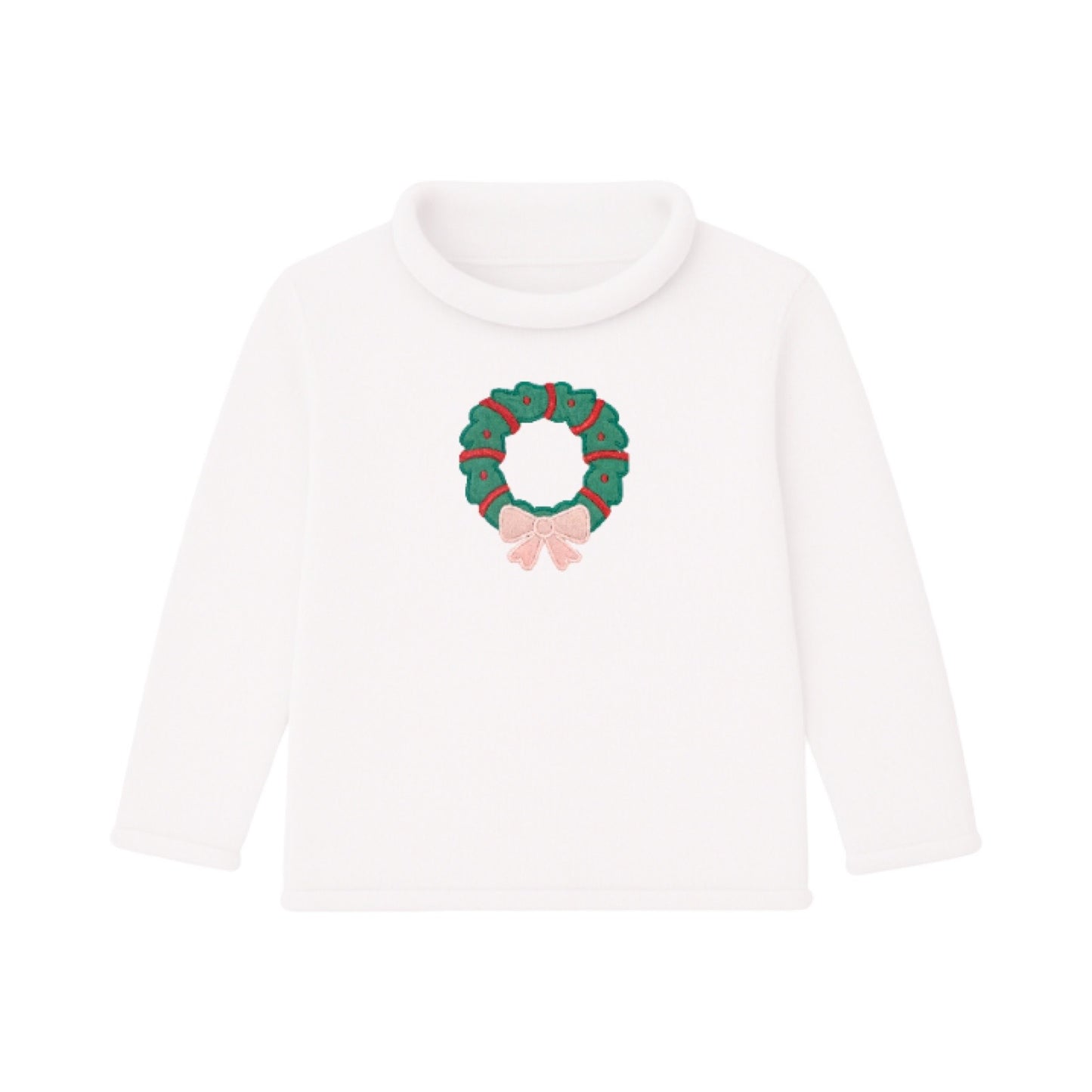 Rollneck Sweater, Christmas Wreath