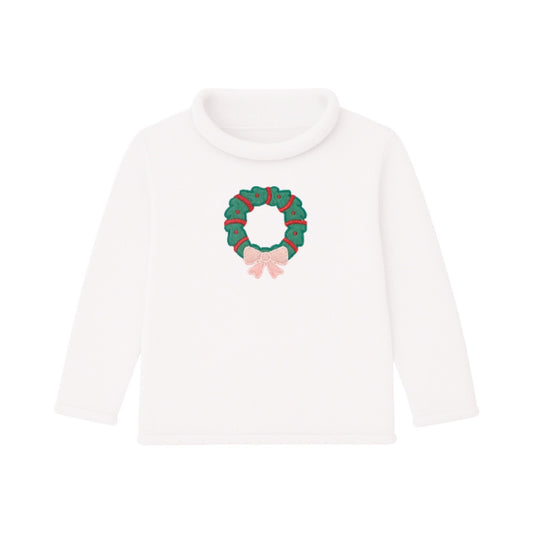Rollneck Sweater, Christmas Wreath