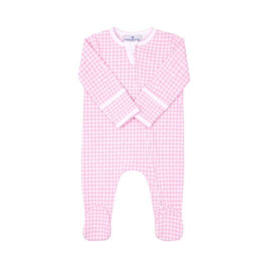 Mini Check Zippered Footie