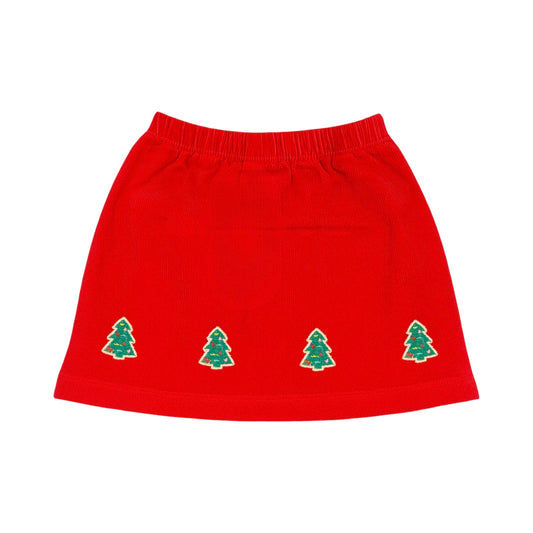 Embroidered Corduroy Skort, Christmas Cookie