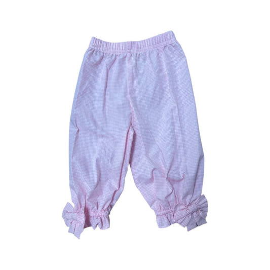 Side Tie Pants Pink Mini Gingham