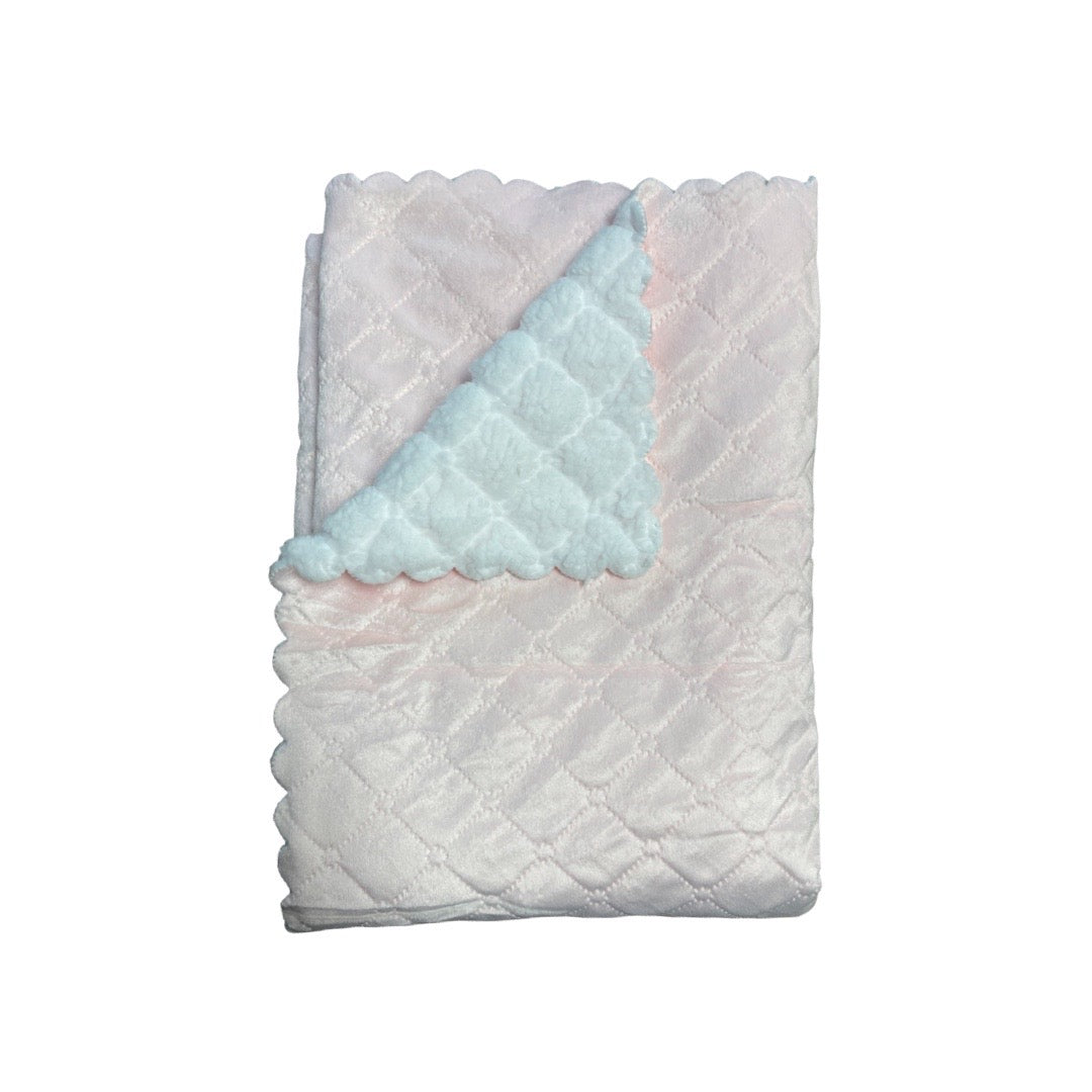 Quilted Plush Baby Blanket, Pink
