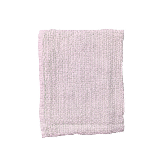 Stonewashed Basket Weave Blanket with Binding, Pink