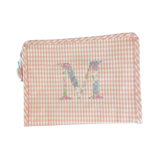 Medium Roadie Zip Pouch, Gingham Taffy