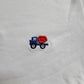 Long Sleeve Polo Shirt, White with Embroidered Cement Truck