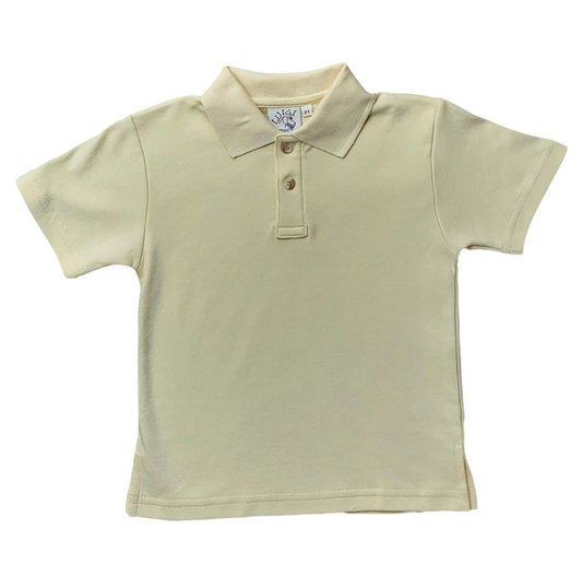 Short Sleeve Polo Shirt, Pale Yellow