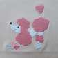 Girl's Short Sleeve Playful Poodle Applique Pale Pink T-Shirt