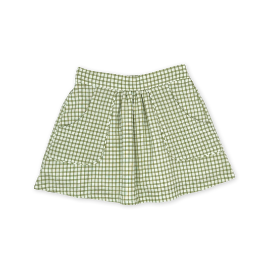 Isabella Skirt, Grove Park Green Windowpane