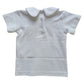 Boy's Short Sleeve Collared Knit Top, White