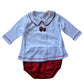 Boy's Long Sleeve Crochet Fire Truck Diaper Set