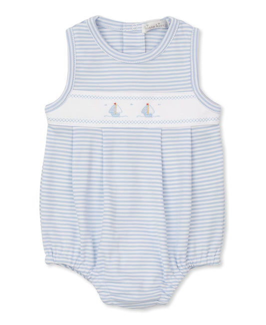 Saturday Regatta Sailboat Blue Stripe Bubble