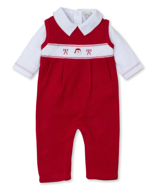 Boy's CLB Holiday Medley 24 Santa Embroidered Overall Set