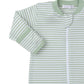 Green Stripe Zip Footie