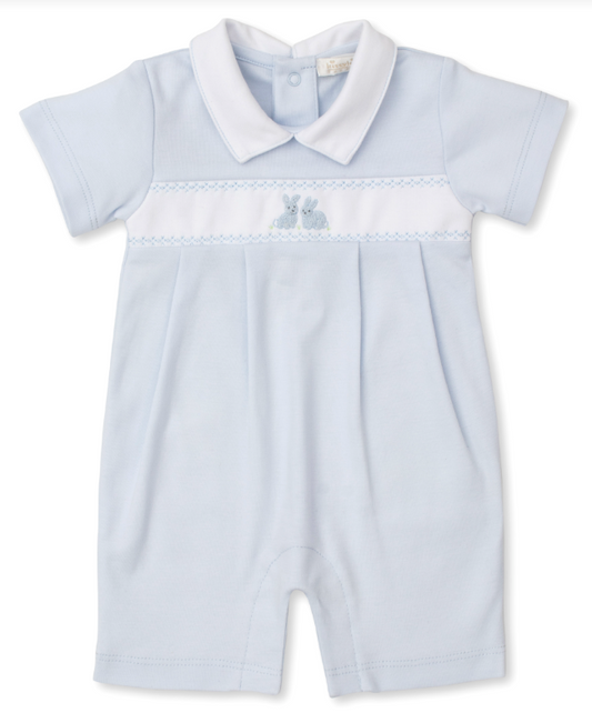 Blue Premier Cottontail Hollows Collared Short Playsuit
