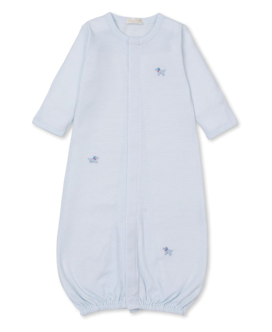 Premier Puppies Embroidered Converter Gown, Blue Stripe