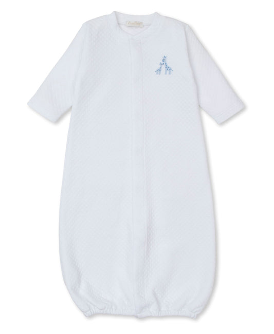 Boy's Premier Giraffe Glee White Jacquard Converter Gown with Blue