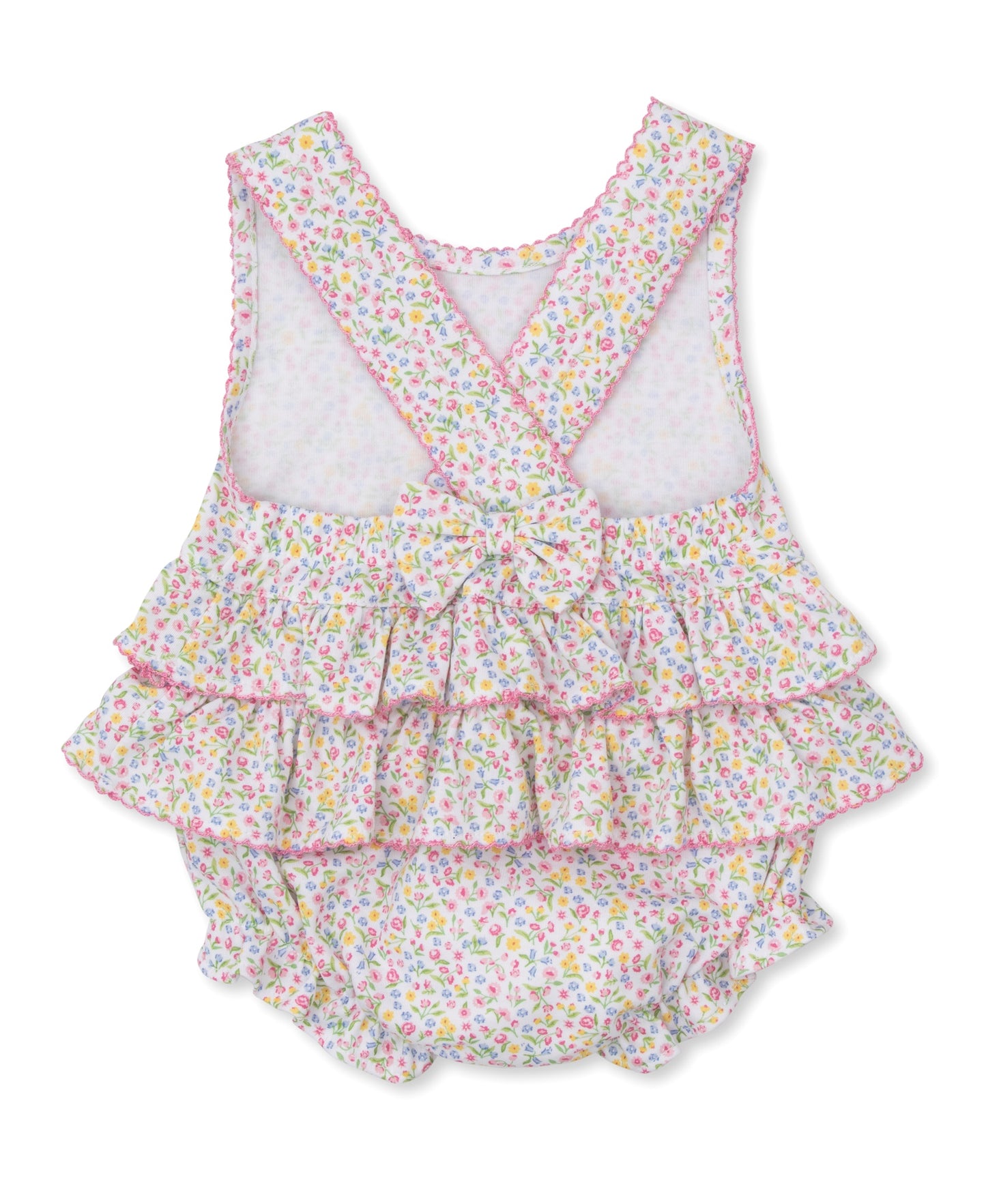 Garden Trellis Print Ruffle Strappy Bubble