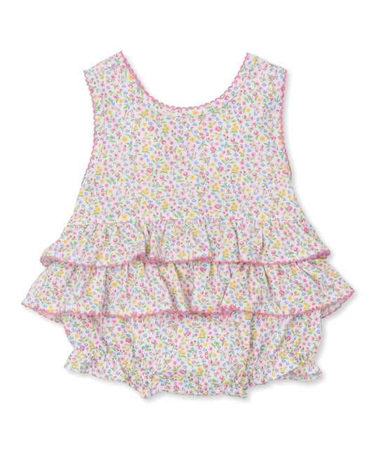 Garden Trellis Print Ruffle Strappy Bubble