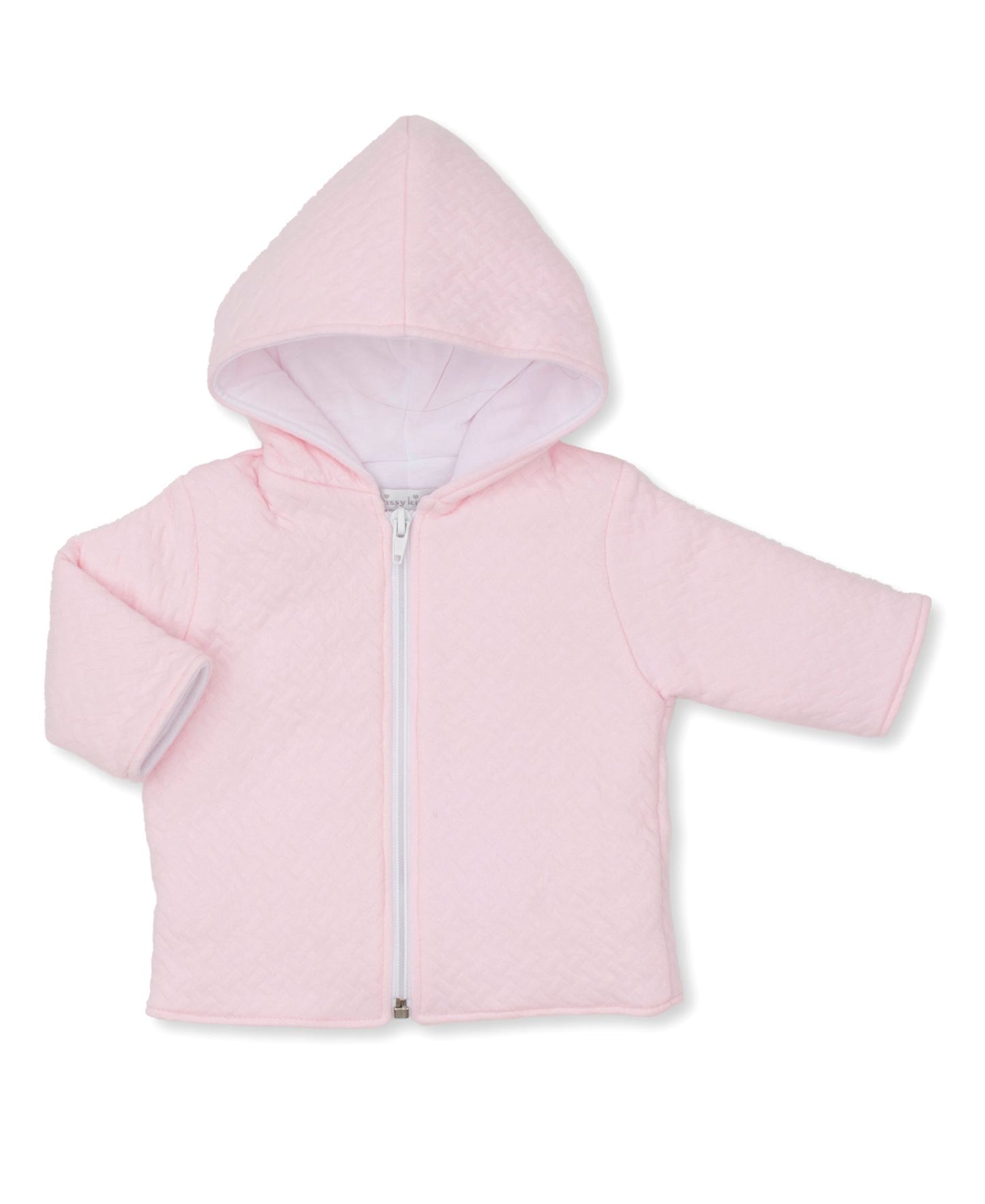 Classic Jacquards Padded Zip Jacket, Pink