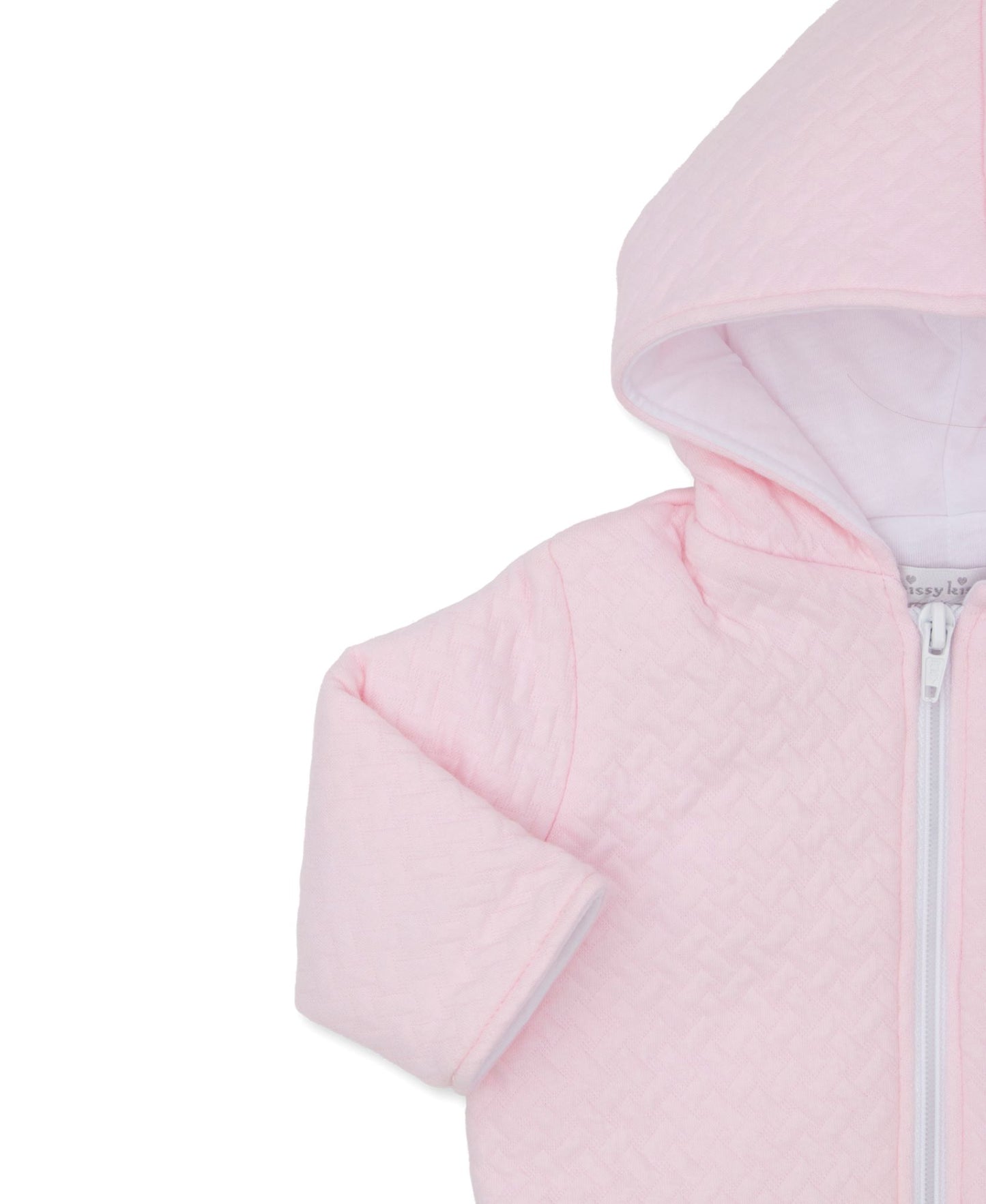 Classic Jacquards Padded Zip Jacket, Pink